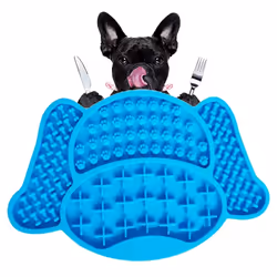 Silicone Licking Mat For Dogs, Dog Slow Feeder Mat,Dog Lick Mat-Blue
