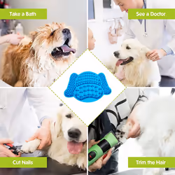 Silicone Licking Mat For Dogs, Dog Slow Feeder Mat,Dog Lick Mat-Blue