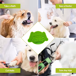 Silicone Licking Mat For Dogs, Dog Slow Feeder Mat,Dog Lick Mat-Green