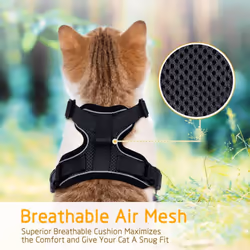 Cat Small Dog Leash Kitten Harness Adjustable Black Xs Reflective Cat Harness Collar Breathable Vest