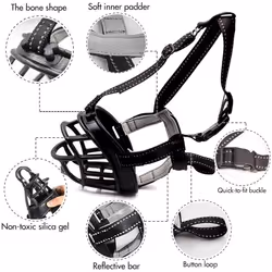 Dog Muzzle, Soft Basket Silicone Dog Muzzle, Preventing Biting Chewing And Barking, Allowing Drinking - Issue 1