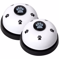 2 Pieces Pet Training Bells, Dog Doorbell Dog Bells (White)2Pcs-Pet Order Bell Ringing Dog Trainer-White + Black Button