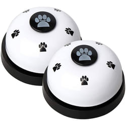 2 Pieces Pet Training Bells, Dog Doorbell Dog Bells (White)2Pcs-Pet Order Bell Ringing Dog Trainer-White + Black Button