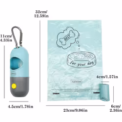 3Pack Dog Poop Waste Bags Holder With Led Flashlight|Cute Doggie Poo Bags Dispenser For Pet Leash|Trash Waste Bags Carrier