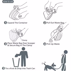 Portable Pooper Scooper Expandable Dog Pooper Scooper With Carabiner Large Size Pet Waste Cleaner