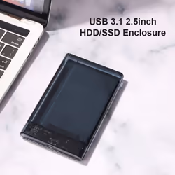 2.5inch SSD Case SATA To USB3.1 8TB SSD HDD Hard Disk Box (Transparent) - Transparent Black