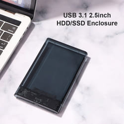 2.5inch SSD Case SATA To USB3.1 8TB SSD HDD Hard Disk Box (Transparent) - Transparent Black