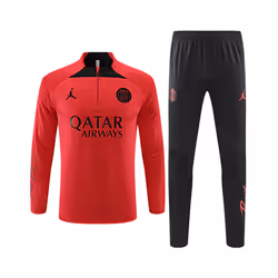 2022-24 PSG Long Sleeve Tracksuit Football Training Suit Red/Black - L