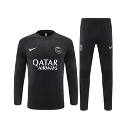 2022-23 PSG Player Edition Football Training Suit Long Sleeve Tracksuit All Black - M