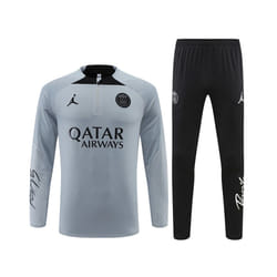 2022-23 PSG Football Training Suit Long Sleeve Tracksuit Light Gray - S