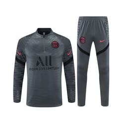 2021-22 PSG Football Training Suit Player Edition Long Sleeve Tracksuit Dark Gray - M