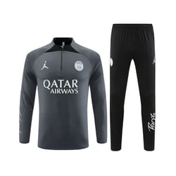 2023-24 PSG Football Training Suit Long Sleeve Tracksuit Dark Gray - XXL