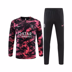2022-23 PSG Football Training Suit Long Sleeve Soccer Tracksuit Pink/Black - L