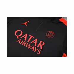 2023-24 PSG Football Training Suit Long Sleeve Tracksuit Color Matching Edition Black - M