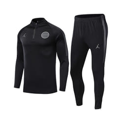 2023-24 PSG Football Training Suit Long Sleeve Tracksuit Fan Edition Black - M