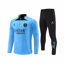 2022-23 PSG Football Training Suit Long Sleeve Tracksuit Light Blue - XL