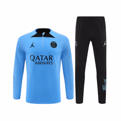 2022-23 PSG Player Edition Football Training Suit Long Sleeve Tracksuit Light Blue - XXL