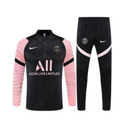 2021-22 PSG Player Edition Football Training Suit Long Sleeve Tracksuit Black/Pink - S