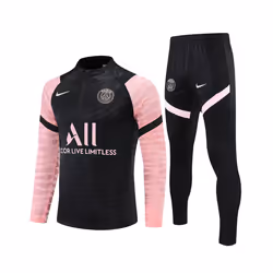 2021-22 PSG Player Edition Football Training Suit Long Sleeve Tracksuit Black/Pink - S