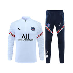 2021-22 PSG Football Training Suit Long Sleeve Tracksuit White - M
