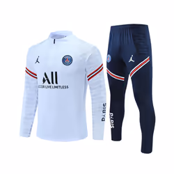 2021-22 PSG Football Training Suit Long Sleeve Tracksuit White - M