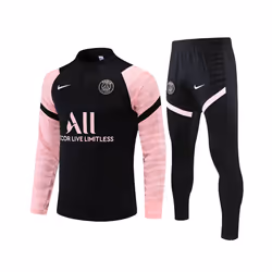 2021-22 PSG Football Training Suit Long Sleeve Tracksuit Black/Pink - XL