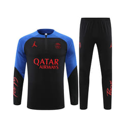 2022-23 PSG Football Training Suit Long Sleeve Tracksuit Black/Blue - M