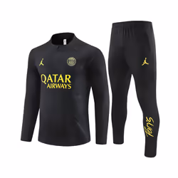 2022-23 PSG Player Edition Football Training Suit Long Sleeve Tracksuit Black/Yellow - M