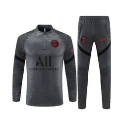 2021-22 PSG Player Edition Football Training Suit Long Sleeve Red Label Tracksuit Dark Gray - S