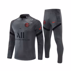 2021-22 PSG Player Edition Football Training Suit Long Sleeve Red Label Tracksuit Dark Gray - S