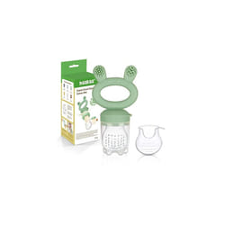 Baby Fruit Food Feeder Pacifier - Haakaa Silicone Feeder and Teether for Infant Safely Self Feeding,BPA Free Teething Relief Toy (Pea Green)