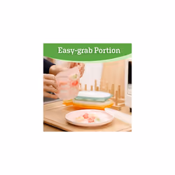 haakaa Baby Food Freezer Trays - Breastmilk Teething Popsicle Mold - Silicone Nibble Tray - Silicone ice Cube Tray with lid - Feeding Divide