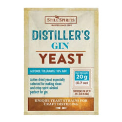 Still Spirits Distillers Gin Yeast 20g for 25L 18% ABV Maximises Botanicals