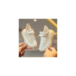 Kids Trainers Boys Girls Running Children Sports Shoes School Sneakers - Beige, UK 1=EUR 33