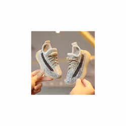 Kids Trainers Boys Girls Running Children Sports Shoes School Sneakers - Grey Brown, UK 12 Kids=EUR 31