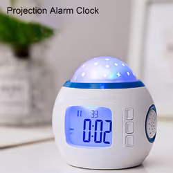 Starry Sky Projection Lamp Bedroom Night Light uminous Electronic Alarm Clock