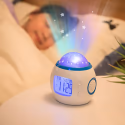 Starry Sky Projection Lamp Bedroom Night Light uminous Electronic Alarm Clock