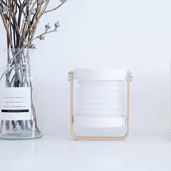 Portable Foldable USB Rechargeable Dimmable LED Lantern Night Light Table Lamp - White