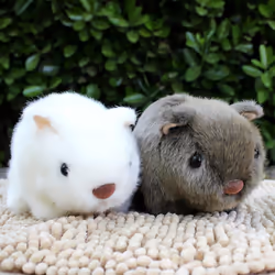 18cm Simulation Plush Hamster Animal Plush Stuffed Doll Toy Home Sofa Decor - White