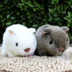18cm Simulation Plush Hamster Animal Plush Stuffed Doll Toy Home Sofa Decor - White