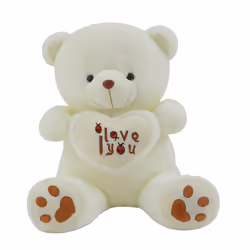 Cute Lovely I Love You Pattern Glow Light Up Soft Plush Bear Stuffed Toy Gift - White