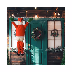 New Velvet Santa Claus Wall Climbing Decoration Clothes Hanging Gifts Holiday Gifts Christmas Things To Decorate The House