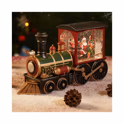 Christmas Gift Train Crystal Ball Ornament Christmas Gift Christmas Eve Decoration Lighting Train Box CrystalBall Ornaments