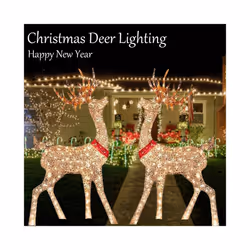 Lighted Christmas Reindeer Water Resistant Bright And Festive Holiday Decoration For Home Glowing Reindeer Outdoor Yard Ornament