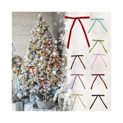 24 Pieces Christmas Bows Christmas Tree Ornaments For Wreaths Velvet Ribbon Bows For Indoor Outdoor Christmas Party Decorations - One Size, Pink