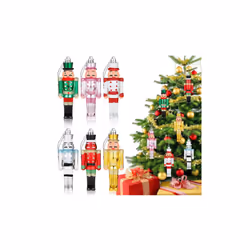 12.8cm Christmas Soldier Private Pendant Painted Nutcracker Decoration Christmas Clearance Sale Deco Christmas Novelty - 12.5CM, Pink