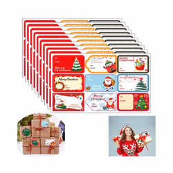 10 Sheets Merry Christmas Stickers Presents Wrapping Seal Labels Gift Baking Package Name Tag Stickers Envelope Stationery De ...