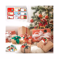 10 Sheets Merry Christmas Stickers Presents Wrapping Seal Labels Gift Baking Package Name Tag Stickers Envelope Stationery Decor