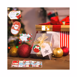 10 Sheets Merry Christmas Stickers Presents Wrapping Seal Labels Gift Baking Package Name Tag Stickers Envelope Stationery Decor