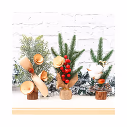 1PC Artificial 25CM Christmas Tree Christmas Decoration Supplies Mini Decoration Desktop Home Party Decoration - 1PC, Red fruit style